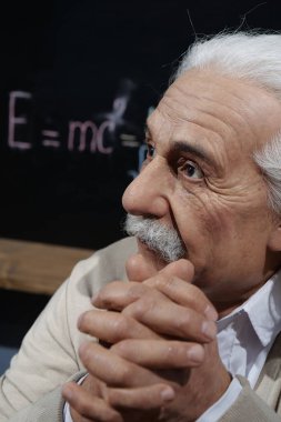 BUKOVEL, UKRAINE, OCTOBER 13, 2022: World-famous scientist, theoretical physicist, Nobel laureate, creator of theory of relativity, greatest and most influential physicist of all time Albert Einstein