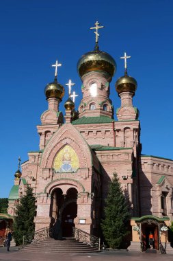 Tanrı 'nın Annesi İkon Kilisesi Hayat Veren Bahar, Kutsal Şefaat Manastırı, Goloseevsky Hermitage - Kyiv-Pechersk Lavra' nın çizimi