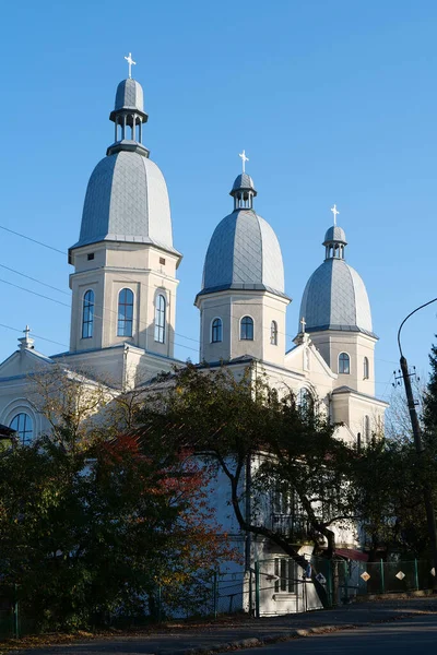 Vida Nas Montanhas Dos Cárpatos Oeste Ucrânia Igreja Cidade Nadvirna — Fotografia de Stock
