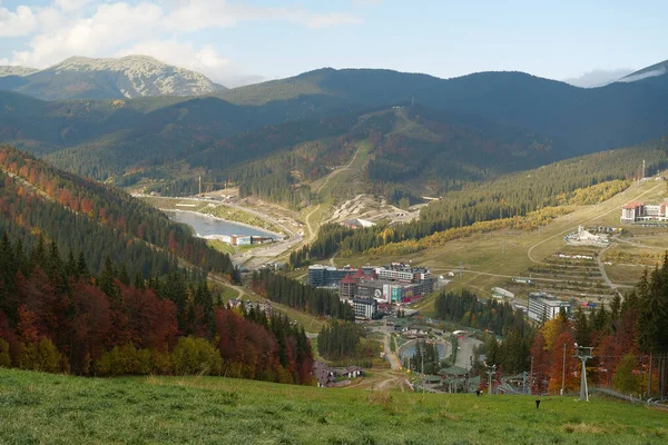 Bukovel Carpathian Mountains Ukraine Oktober 2022 Panorama Uitzicht Bukovel Prachtig — Stockfoto