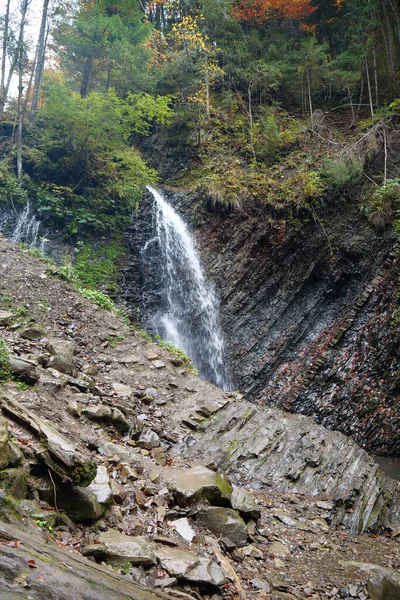 stock image Zhenetskyi Huk waterfall or The Huk waterfall, Zhenets river, Carpathian National Park, Gorgany mountain ridge, western Ukraine