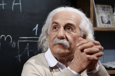 BUKOVEL, UKRAINE, OCTOBER 13, 2022: World-famous scientist, theoretical physicist, Nobel laureate, creator of theory of relativity, greatest and most influential physicist of all time Albert Einstein
