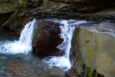 Girlish Tears waterfall on Zhonka River, Carpathian Mountains, Ivano-Frankivsk Oblast, western Ukraine