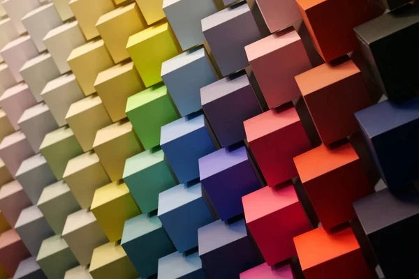 stock image Multicolored cubes. Palette of colors and shades, range of colours