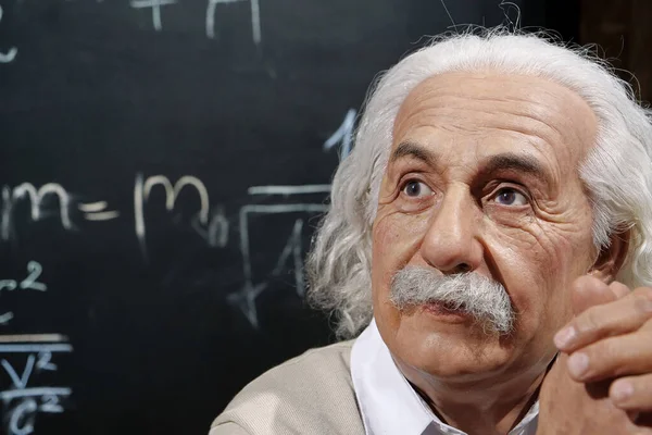 stock image BUKOVEL, UKRAINE, OCTOBER 5, 2022: Wax figure of world-famous scientist, theoretical physicist, Nobel laureate, creator of theory of relativity Albert Einstein