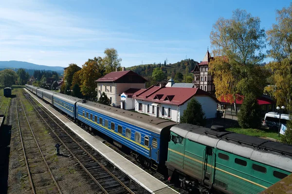 우크라이나 서부에 로크타 철도역 — 스톡 사진