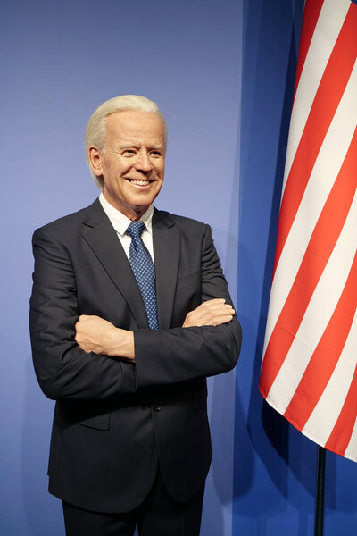 BUKOVEL, UKRAINE, OCTOBER 5, 2022: Wax figure of Joseph Robinette Biden in White House, American politician and current president of the United States of America