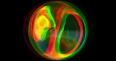 İçinde ateş olan üç boyutlu bir çoklu küre. Sinema 4K 60fps video