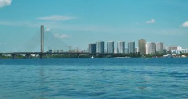 Timelapse Güney Köprüsü ve Ukrayna, Kyiv 'deki Dinyeper Nehri