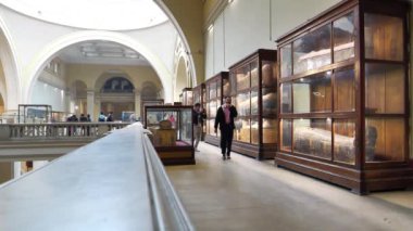 CAIRO, EGYPT, 11 ARALIK 2019: Kahire 'de Mısır müzesi veya Kahire müzesi olarak bilinen antik antik mumyalar