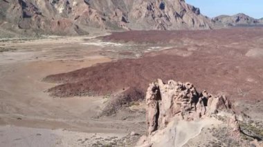 Volkanik Teide 'nin dev kalderası. Katı lav ya da şıngırtı ile, Tenerife, Kanarya Adaları, İspanya