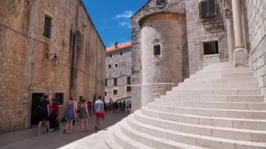 CROATIA, DUBROVNIK, JUNE 28, 2019: People on the streets of old town of Dubrovnik, Croatia