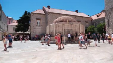 CROATIA, DUBROVNIK, JUNE 28, 2019: People on the streets of old town of Dubrovnik, Croatia