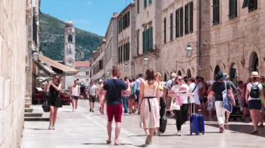 CROATIA, DUBROVNIK, JUNE 28, 2019: People on the streets of old town of Dubrovnik, Croatia