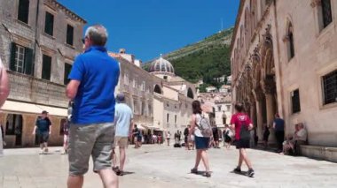 CROATIA, DUBROVNIK, JUNE 28, 2019: People on the streets of old town of Dubrovnik, Croatia