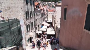 CROATIA, DUBROVNIK, JUNE 28, 2019: People on the streets of old town of Dubrovnik, Croatia