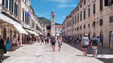 CROATIA, DUBROVNIK, JUNE 28, 2019: People on the streets of old town of Dubrovnik, Croatia