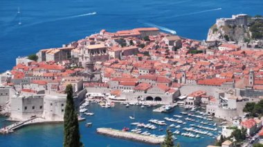 Hırvatistan 'ın eski Dubrovnik kentinin hava manzarası