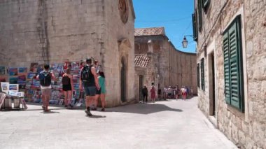 CROATIA, DUBROVNIK, JUNE 28, 2019: People on the streets of old town of Dubrovnik, Croatia