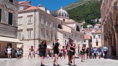 CROATIA, DUBROVNIK, JUNE 28, 2019: People on the streets of old town of Dubrovnik, Croatia