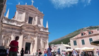 CROATIA, DUBROVNIK, JUNE 28, 2019: People on the streets of old town of Dubrovnik, Croatia