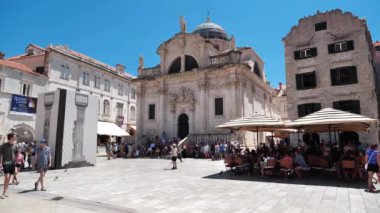 CROATIA, DUBROVNIK, JUNE 28, 2019: People on the streets of old town of Dubrovnik, Croatia