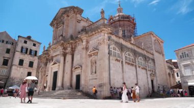 CROATIA, DUBROVNIK, JUNE 28, 2019: People on the streets of old town of Dubrovnik, Croatia