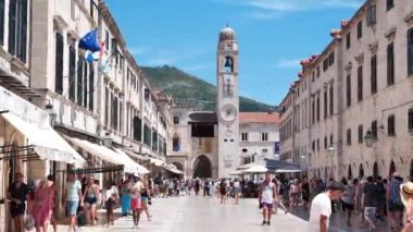 CROATIA, DUBROVNIK, JUNE 28, 2019: People on the streets of old town of Dubrovnik, Croatia