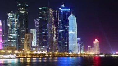 Katar, DOHA, 20 Mart 2018: 4 K Finansal Merkezi - Katar 'ın başkenti ve en kalabalık şehri, Batı Körfezi, İran Körfezi, Arap Yarımadası, Orta Doğu