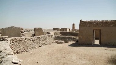 Terk edilmiş köy Al-Jumail, Kuzey kalıntıları Katar, Basra Körfezi, Arap Yarımadası'nda, Orta Doğu