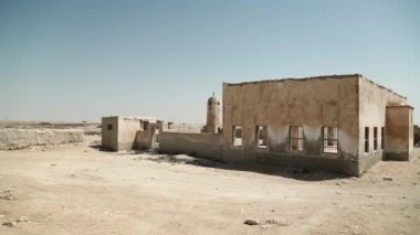 Terk edilmiş köy Al-Jumail, Kuzey kalıntıları Katar, Basra Körfezi, Arap Yarımadası'nda, Orta Doğu