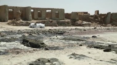 Terk edilmiş köy Al-Jumail, Kuzey kalıntıları Katar, Basra Körfezi, Arap Yarımadası'nda, Orta Doğu