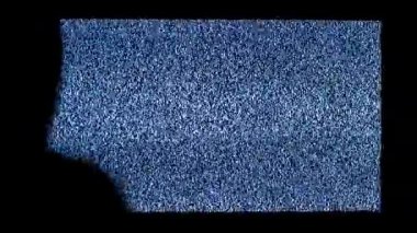 TV kanalı gürültüsü ve televizyon ekranındaki adamın siyah silueti