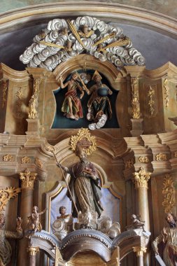 Hırvatistan 'ın Hrascina kentindeki Aziz Niklas kilisesinin ana mihrabı