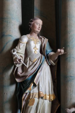 Aziz Apollonia, Hırvatistan 'ın Hrascina kentindeki Aziz Nicholas kilisesinde İsa' nın Tutkusu 'nun sunağı.