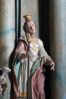 Statue of the Saint on the altar of the Passion of Jesus in the parish church of St. Nicholas in Hrascina, Croatia