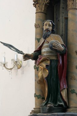 Hırvatistan 'ın Durdiç kentindeki Aziz George kilisesinde Aziz Barbara mihrabındaki Aziz Anıtı