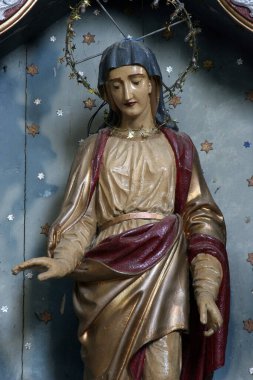 Hırvatistan 'ın Durdiç kentindeki Aziz George kilisesinde Meryem Ana' nın sunağı