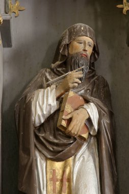 Saint Cyril, a statue on the main altar in the parish church of Saint Margaret in Gornji Dubovec, Croatia