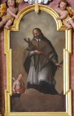 Nepomuk 'lu Aziz John, Hırvatistan' ın başkenti Karlovac 'taki Kar Leydisi Kilisesi' nde Nepomuk Kilisesi 'nin mihrabı.