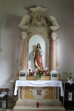 Altar of the Sacred Heart of Jesus in the parish church of St. Roch in Fuskulin, Croatia