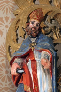 Aziz Ambrose, Hırvatistan 'ın Gornji Desinec kentindeki Aziz Yahya Kilisesi' nin mihrabındaki heykel.