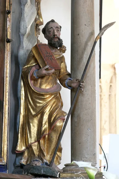 Άγαλμα Του Αγίου Στο Βωμό Της Κοίμησης Της Θεοτόκου Στην — Φωτογραφία Αρχείου