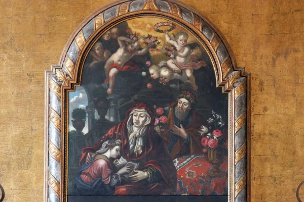 Ausbildung Der Jungfrau Maria Altarbild Auf Dem Hauptaltar Der Pfarrkirche — Stockfoto