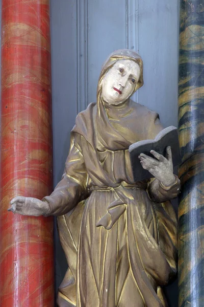 Αγία Άννα Άγαλμα Στον Κυρίως Βωμό Της Ενοριακής Εκκλησίας Της — Φωτογραφία Αρχείου