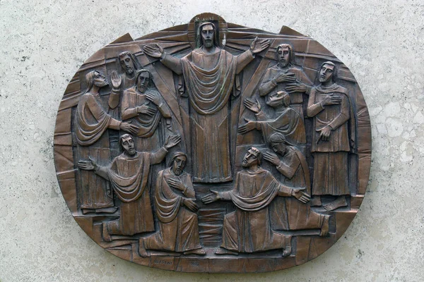 Jesus Commissions His Disciples on a Mountain, Way of Light by Giovanni Dragoni, San Callisto Catacombs in Rome, Italy