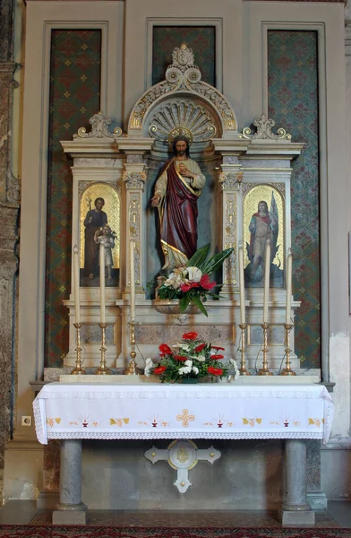 Hırvatistan 'ın Karlovac kentindeki Kutsal Üçlü Kilisesi' nde İsa 'nın Kutsal Kalbinin sunağı