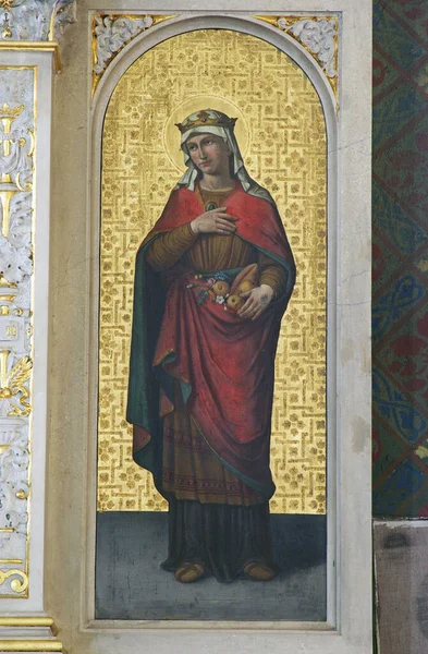 Elżbieta Ołtarz Niepokalanego Serca Maryi Kościele Parafialnym Trójcy Świętej Karlovac — Zdjęcie stockowe