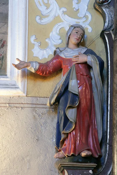 Jungfru Maria Staty Jesu Lidelses Altare Församlingskyrkan Our Lady Snow — Stockfoto