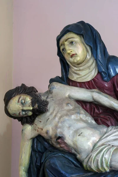Our Lady Sorrows Statue Parish Church Wounded Jesus Gradec Croatia — Stock Photo, Image